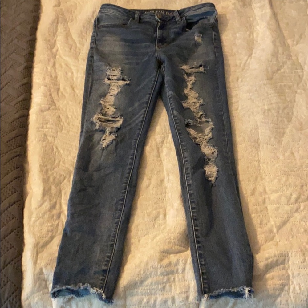 American Eagle next level stretch jeans.